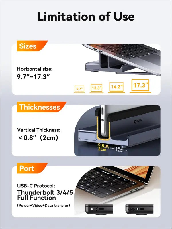 Laptop Docking Station Stand Dual 4K Monitor: QUUGE USB C Docking Station Dual Monitor for Laptop 2 HDMI (Single