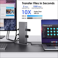 Laptop Docking Station USB-C  Universal Docking Stations for Dual Monitor with Single 5K Display & 2 4K HDMI Ports, 2 4K DisplayPorts for Windows/Mac