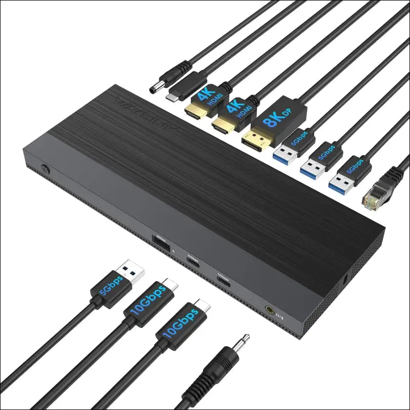 Laptop Docking Station USB-C WAVLINK Universal Docking Stations for Dual Monitor with Single 5K Display & 2 4K HDMI