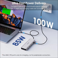 Laptop Docking Station WAVLINK 10G USB C Hub with Dual HDMI 100W PD in 10Gbps USB-A/C 3.2 5Gbps USB-A USB2.0 Gigabit