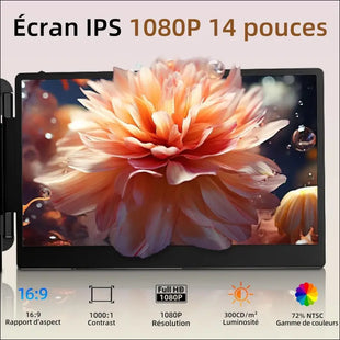 Laptop Monitor Extension - 14" FHD 1080P IPS Dual Screen PC Laptop for Laptop 13"-17" Windows, Mac, Chrome, Switch No Driver Requi