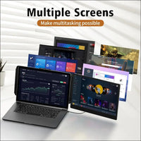Laptop Monitor Extension - 14" FHD 1080P IPS Dual Screen PC Laptop for Laptop 13"-17" Windows, Mac, Chrome, Switch No Driver Requi