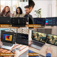 Laptop Monitor Extension - 14" FHD 1080P IPS Dual Screen PC Laptop for Laptop 13"-17" Windows, Mac, Chrome, Switch No Driver Requi