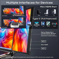 Laptop Screen - 360° Rotation F3 Portable Monitor Triple, Horizontal and Vertical with Stand, 14 Inch IPS FHD 1080P, Compatible with PS5, Windows/Mac and Laptop/Mini PC