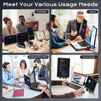 Laptop Screen - 360° Rotation F3 Portable Monitor Triple, Horizontal and Vertical with Stand, 14 Inch IPS FHD 1080P, Compatible with PS5, Windows/Mac and Laptop/Mini PC