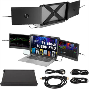 Laptop Screen Extender, 11.6inch 1080P FHD IPS Dual Triple Monitor Screen Extender, Adjustable Portable Monitor, Type C, HDMI, USB 2.0, for 12.1”to