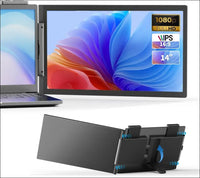 Laptop Screen Extender 14 Inch Dual Screen 1080P IPS Built-in Stand, Speaker Screen Extender for 13"-17" Laptop Mac Windows Chrome
