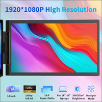 Laptop Screen Extender 14 Inch Dual Screen 1080P IPS Built-in Stand, Speaker Screen Extender for 13"-17" Laptop Mac Windows Chrome