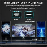 Laptop Screen Extender 14 Inch Dual Screen 1080P IPS Built-in Stand, Speaker Screen Extender for 13"-17" Laptop Mac Windows Chrome