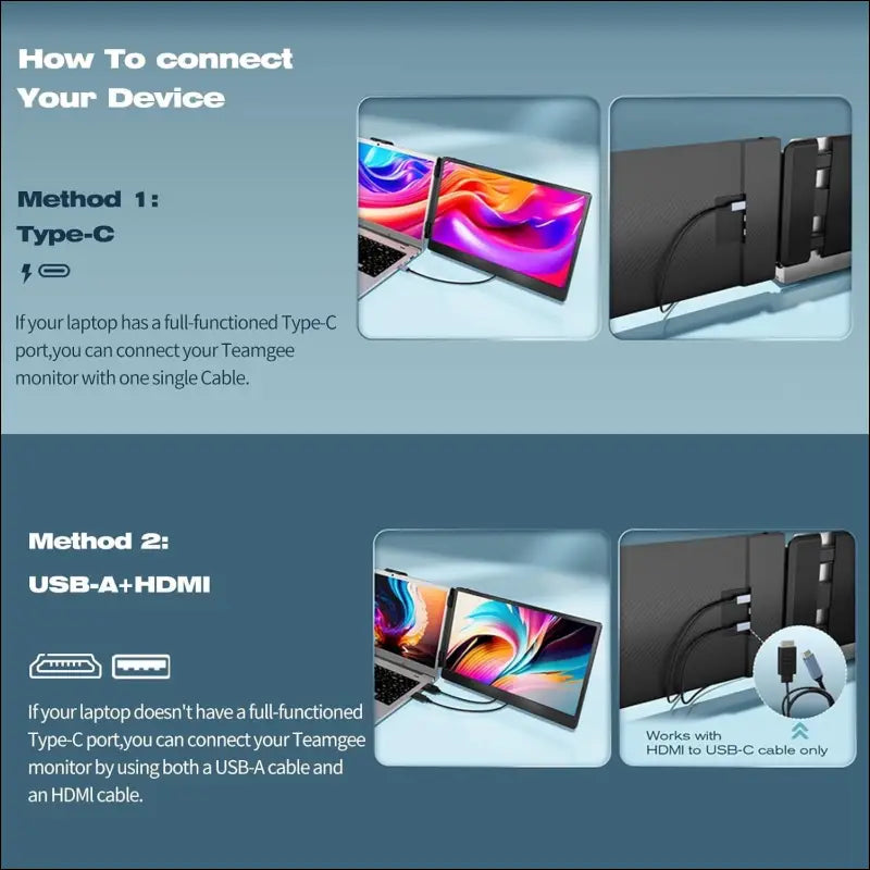 Laptop Screen Extender 14 Inch Dual Screen 1080P IPS Built-in Stand, Speaker Screen Extender for 13"-17" Laptop Mac Windows Chrome