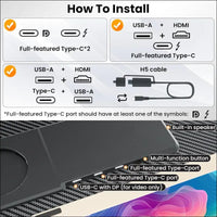 Laptop Screen Extender, 15.6" Portable Monitor, 120% sRGB FHD 1080P Triple Screen Extender, 235°Rotation Detachable Dual Monitor for 13-17.3" Laptop Compatible with...