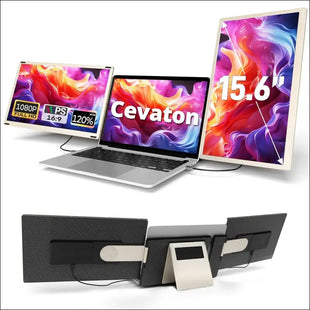 Laptop Screen Extender, 15.6" Portable Monitor, 120% sRGB FHD 1080P Triple Screen Extender, 235°Rotation Detachable Dual Monitor for 13-17.3" Laptop