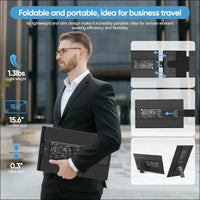 Laptop Screen Extension, 15.6 Inch 1080P FHD Portable Monitor, Plug & Play, Removable Dual Screen, Full Screen Without Frame, Laptop Monitor Extension, Compatible with Windows, Mac