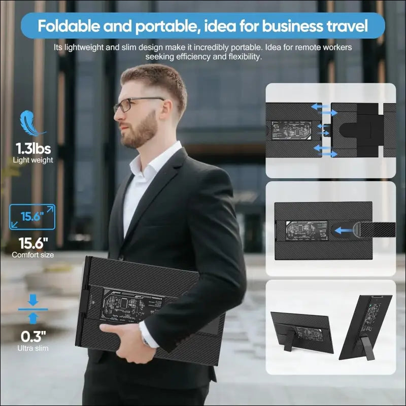 Laptop Screen Extension, 15.6 Inch 1080P FHD Portable Monitor, Plug & Play, Removable Dual Screen, Full Screen Without Frame, Laptop Monitor Extension, Compatible with Windows, Mac