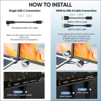 Laptop Screen Extension, 15.6 Inch 1080P FHD Portable Monitor, Plug & Play, Removable Dual Screen, Full Screen Without Frame, Laptop Monitor Extension, Compatible with Windows, Mac