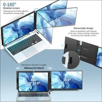 Laptop Screen Extension, 15.6 Inch 1080P FHD Portable Monitor, Plug & Play, Removable Dual Screen, Full Screen Without Frame, Laptop Monitor Extension, Compatible with Windows, Mac