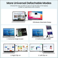 Laptop Screen Extension, 15.6 Inch 1080P FHD Portable Monitor, Plug & Play, Removable Dual Screen, Full Screen Without Frame, Laptop Monitor Extension, Compatible with Windows, Mac