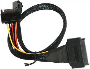 Laroal Internal Server NVMe SSD Cable Mini SAS HD SFF-8643 To SAS 8639 12Gb/S With 15-Pin SATA Power (Cable 50cm)