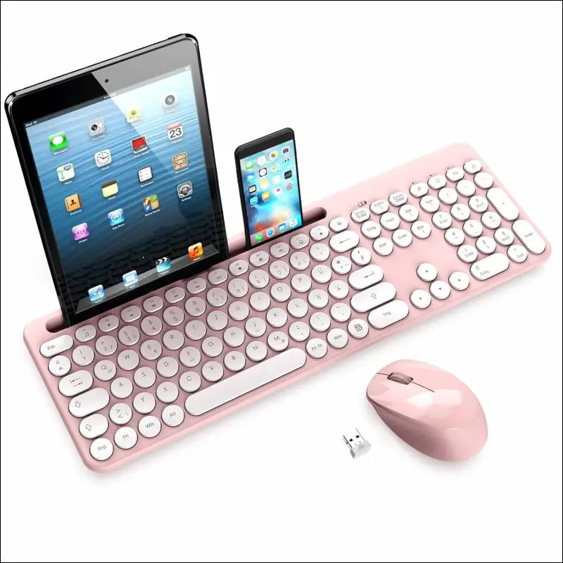 LeadsaiL, Keyboard Mouse Sets,Wireless Ergonomic Mouse and Keyboard,Wireless PC Keyboard and Mouse Standard Size German QWERTY Layout Silent Click Button MacOS Laptop