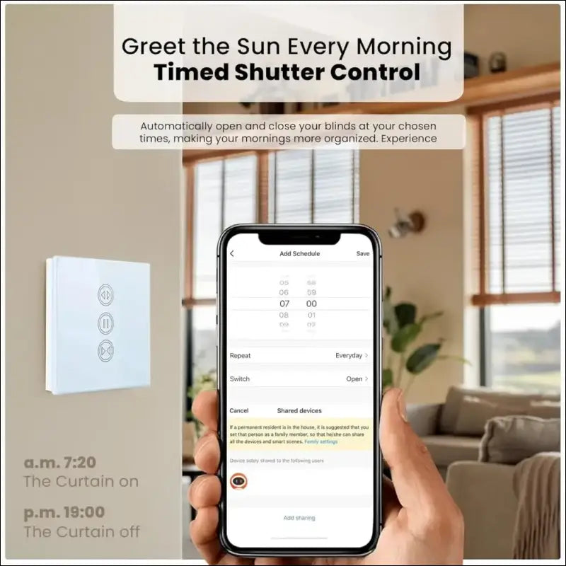 LEYF Intelligent WiFi Curtain Switch, Shutter Switch, Compatible with Alexa & Google Home, Tuya/Smart Life App, Voice Controlled Home Motor, White