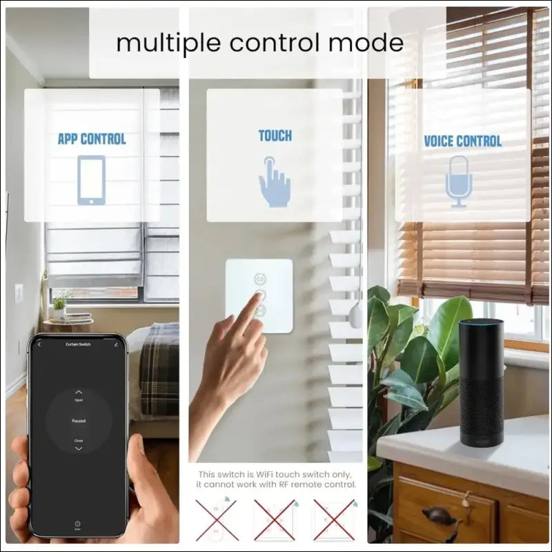 LEYF Intelligent WiFi Curtain Switch, Shutter Switch, Compatible with Alexa & Google Home, Tuya/Smart Life App, Voice Controlled Home Motor, White