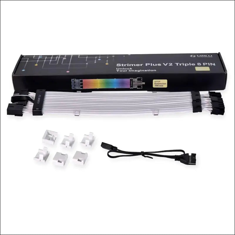 Lian Li Strimer plus V2 Triple 8 Pin (PW12-PV2) -Addressable RGB VGA Power Cable (No Controller Included) -For Triple 8 PIN GPU Connector, PW12-PV2 Black
