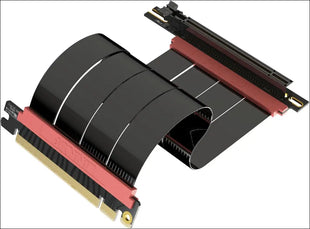LINKUP - AVA5 Pcie 5.0 Riser Cable | RTX5090 RX9070 GPU Ready | X16 128Gb/S Speed | Compatible with PCIE 4.0 & WRX80/WRX90E | Right Angle Black 20Cm