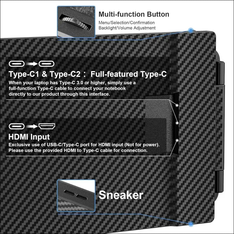 LivElect 14" Dual Screen Laptop Monitor, 1080P FHD Laptop Screen, Portable Monitor for Laptop with Speakers, Plug&Play, Laptop Monitor for Mac Win Android