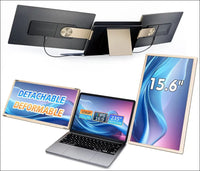 LivElect 14" Dual Screen Laptop Monitor, 1080P FHD Laptop Screen, Portable Monitor for Laptop with Speakers, Plug&Play, Laptop Monitor for Mac Win Android