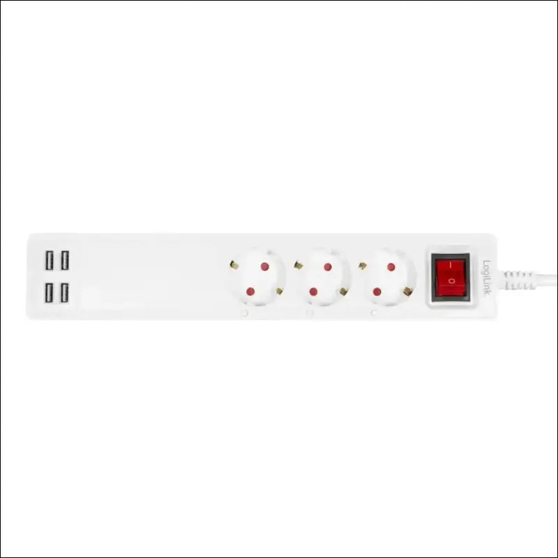 LogiLink SH0103 - Wi-Fi Smart Home Power Strip 3-Way (3X CEE 7/3) + 4X USB-A, Controllable via App, IP20, Tuya Compatible, Supports Amazon Alexa and Google Home, 1.70 m