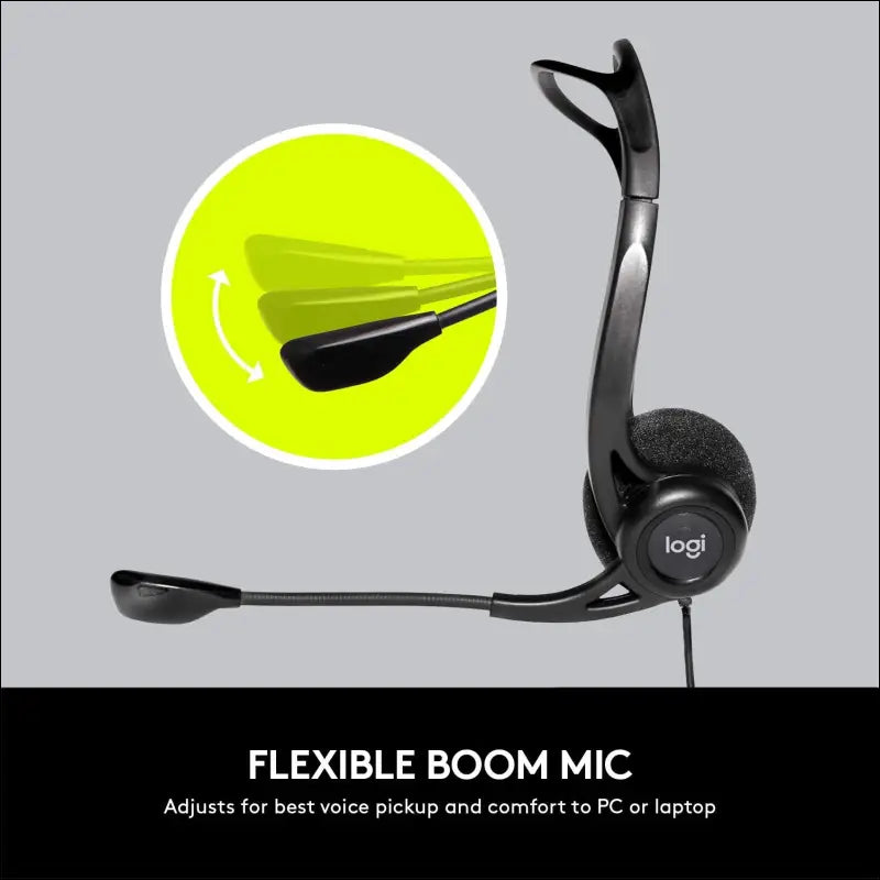 Logitech 960 Wired Headset, Stereo Headphones with Noise-Cancelling Microphone, USB, Lightweight, in-Line Controls, PC/Mac/Laptop - Black, Pack of 1