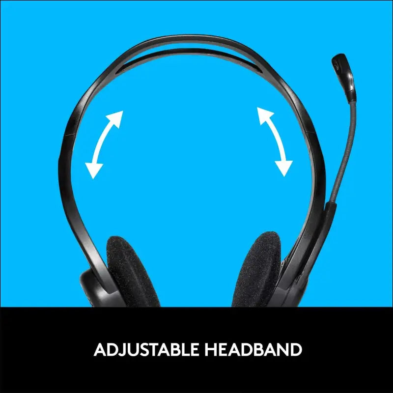 Logitech 960 Wired Headset, Stereo Headphones with Noise-Cancelling Microphone, USB, Lightweight, in-Line Controls, PC/Mac/Laptop - Black, Pack of 1
