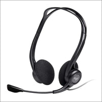 Logitech 960 Wired Headset, Stereo Headphones with Noise-Cancelling Microphone, USB, Lightweight, in-Line Controls, PC/Mac/Laptop - Black, Pack of 1