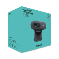 Logitech C270 HD Webcam, 720p/30fps, Widescreen Video Calling, Light Correction, Noise-Reducing Mic, Streaming for Skype, FaceTime, Hangouts, WebEx, PC/Mac/Laptop/MacBook/Tablet...