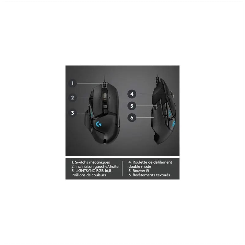 Logitech G502 Hero High Performance Wired Gaming Mouse, Hero 16K Sensor, 16,000 DPI, RGB, Adjustable Weights, 11 Programmable Buttons, On-Board Memory, PC/Mac - Black