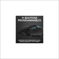 Logitech G502 Hero High Performance Wired Gaming Mouse, Hero 16K Sensor, 16,000 DPI, RGB, Adjustable Weights, 11 Programmable Buttons, On-Board Memory, PC/Mac - Black