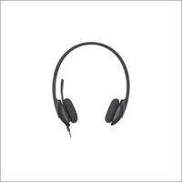 Logitech H340 Wired Headset, Stereo Headphones with Noise-Cancelling Microphone, USB, PC/Mac/Laptop - Black