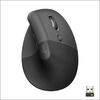 Logitech Lift Vertical Ergonomic Mouse, Wireless, Bluetooth or Logi Bolt USB receiver, Quiet clicks, 4 buttons, compatible with Windows/macOS/iPadOS, Laptop, PC - Graphite