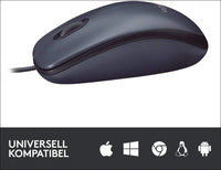 Logitech M500 Wired USB Mouse, High Precision 1000 DPI Laser Tracking, 7 Buttons, PC/Mac/Laptop - Black