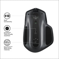 Logitech MX Master 2S Wireless Mouse, Multi-Device, Bluetooth or 2.4GHz Wireless with USB Unifying Receiver, 4000 DPI Any Surface Tracking, 7 Buttons, Fast Rechargeable,...