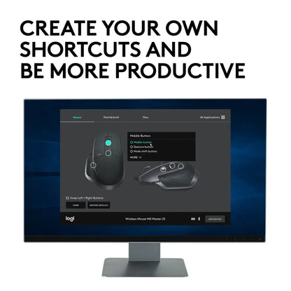 Logitech MX Master 2S Wireless Mouse, Multi-Device, Bluetooth or 2.4GHz Wireless with USB Unifying Receiver, 4000 DPI Any Surface Tracking, 7 Buttons, Fast Rechargeable,...
