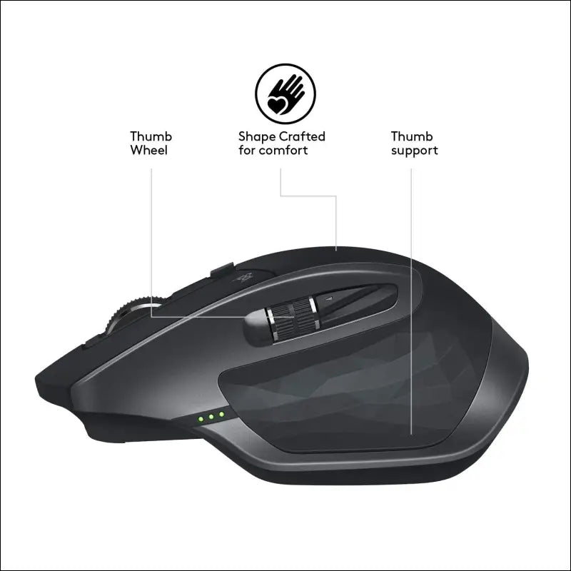 Logitech MX Master 2S Wireless Mouse, Multi-Device, Bluetooth or 2.4GHz Wireless with USB Unifying Receiver, 4000 DPI Any Surface Tracking, 7 Buttons, Fast Rechargeable,...