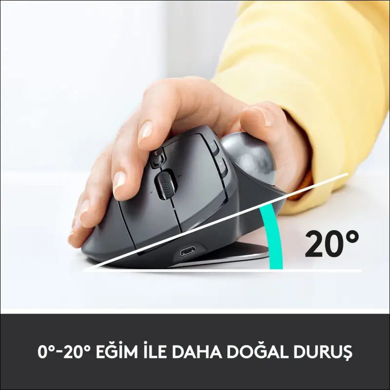 Logitech MX Vertical Ergonomic Mouse, Multi-Device, Bluetooth or 2.4GHz Wireless with USB Unifying Receiver, 4000 DPI Optical Tracking, 4 Buttons, Fast Charging,...