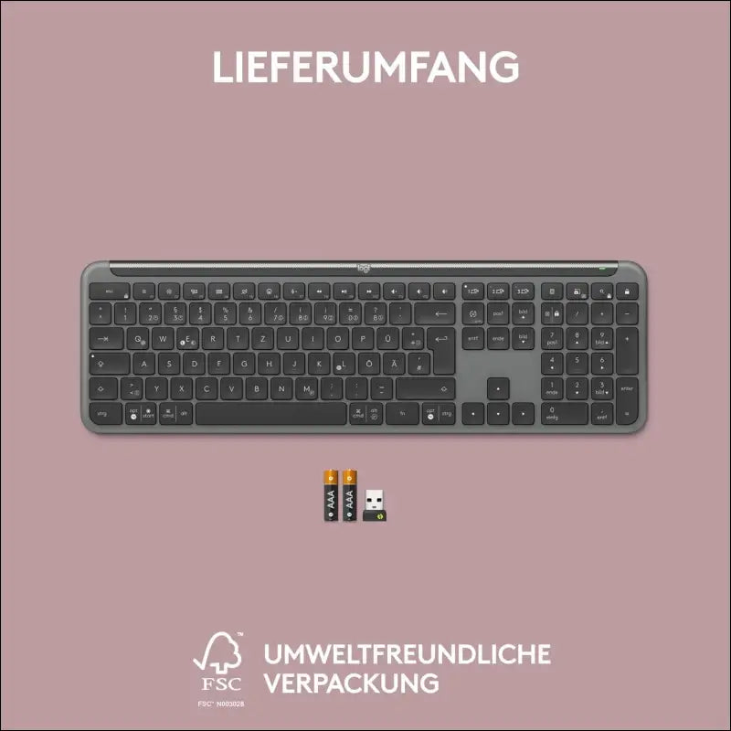Logitech Signature Slim K950 Wireless Keyboard, Slim Design, Switch Between Devices While Typing, Quiet Typing, Bluetooth, Multi-OS, Windows, Mac, Chrome, DEU QWERTZ Layout,...