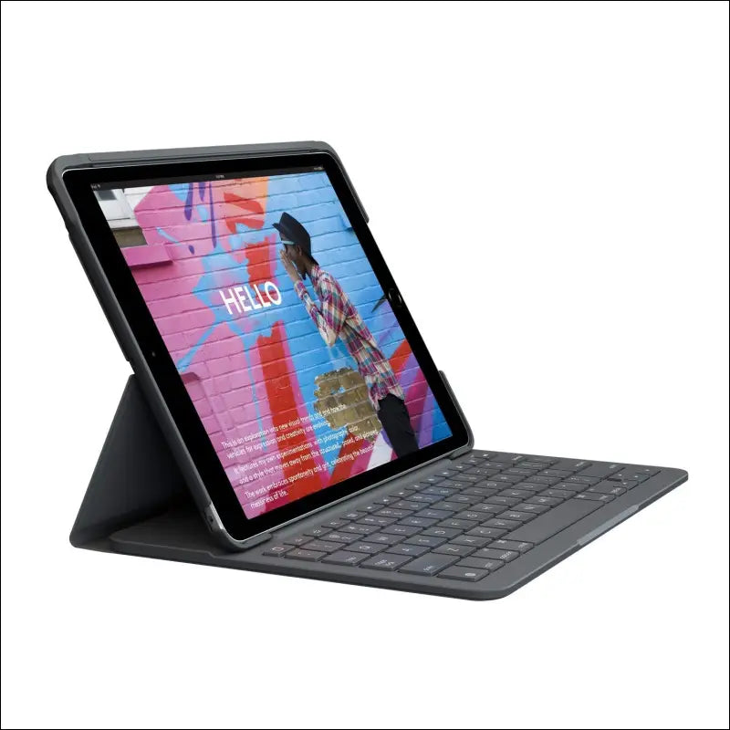 Logitech Slim Folio iPad Keyboard Case 10.2 Inch, QWERTZ German Layout - Graphite Black