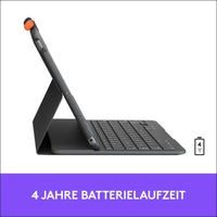 Logitech Slim Folio iPad Keyboard Case 10.2 Inch, QWERTZ German Layout - Graphite Black