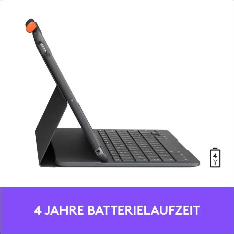 Logitech Slim Folio iPad Keyboard Case 10.2 Inch, QWERTZ German Layout - Graphite Black