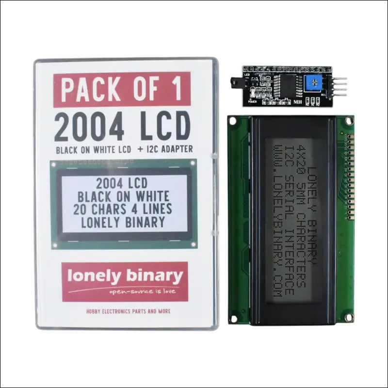 Lonely Binary 20x4 2004 LCD White on Blue Display HD44780 Module with I2C Backpack for Arduino, ESP32 and Raspberry PI PICO Projects