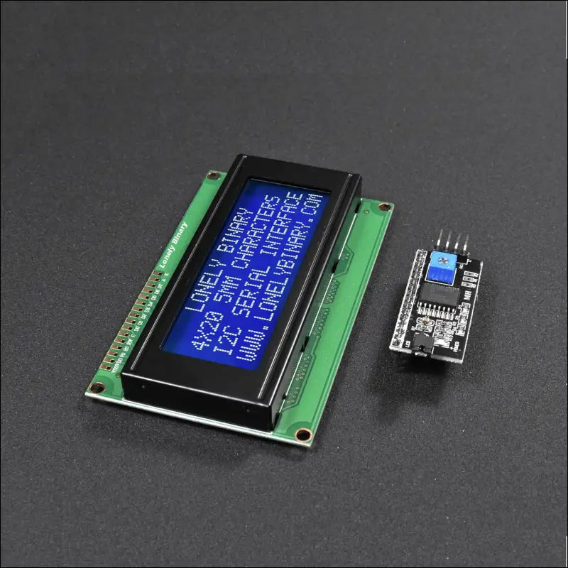 Lonely Binary 20x4 2004 LCD White on Blue Display HD44780 Module with I2C Backpack for Arduino, ESP32 and Raspberry PI PICO Projects