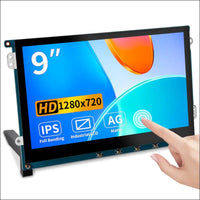 Magedok 9 Inch Touch Screen Display for Raspberry Pi,1280 x 720/ Anti-Glare/Optical Bonding Capacitive Screen/IPS /600 lumens/Wall Mountable/HDMI Portable Monitor